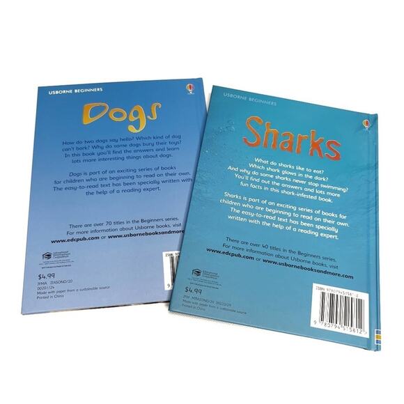 Usborne Book Lot Dogs & Sharks 2006 Hardback Educational Kids Nonfiction - Picture 2 of 2